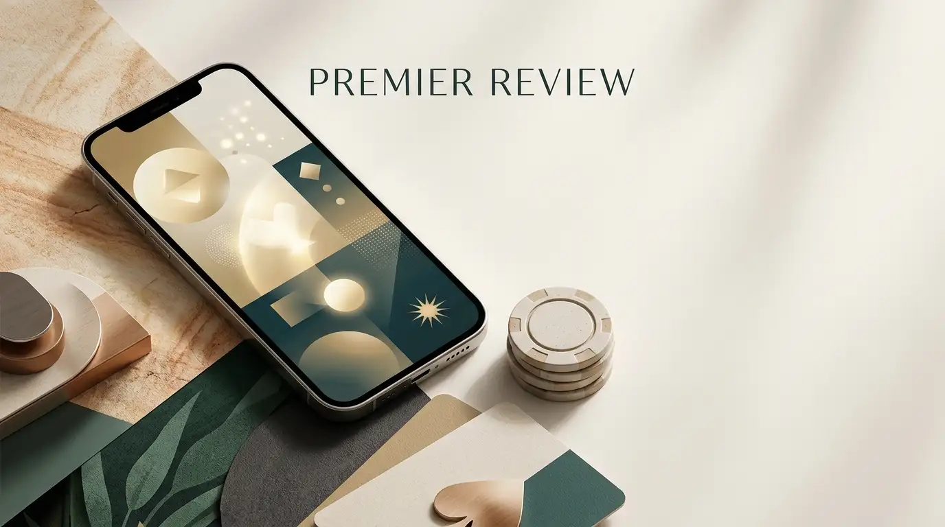 Editorial illustration representing a mobile casino review for Australian readers